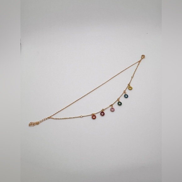 18k. Gold filled Multicolor Anklet - Picture 6 of 8